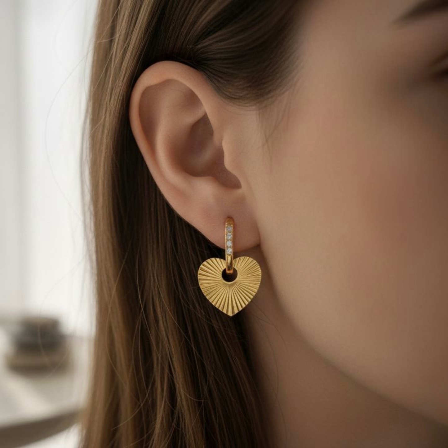 Heart drop earrings