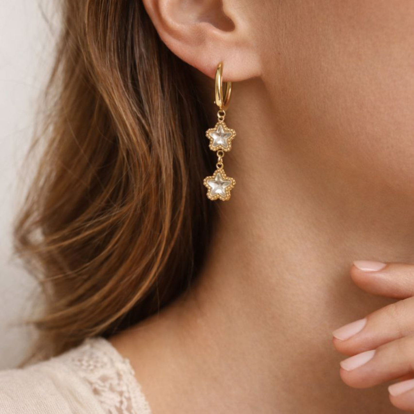 StarLuxe Drop Hoops