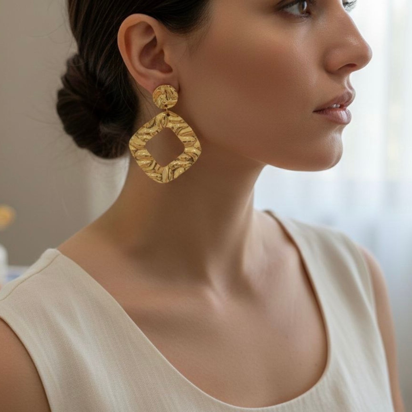 Square edge earrings