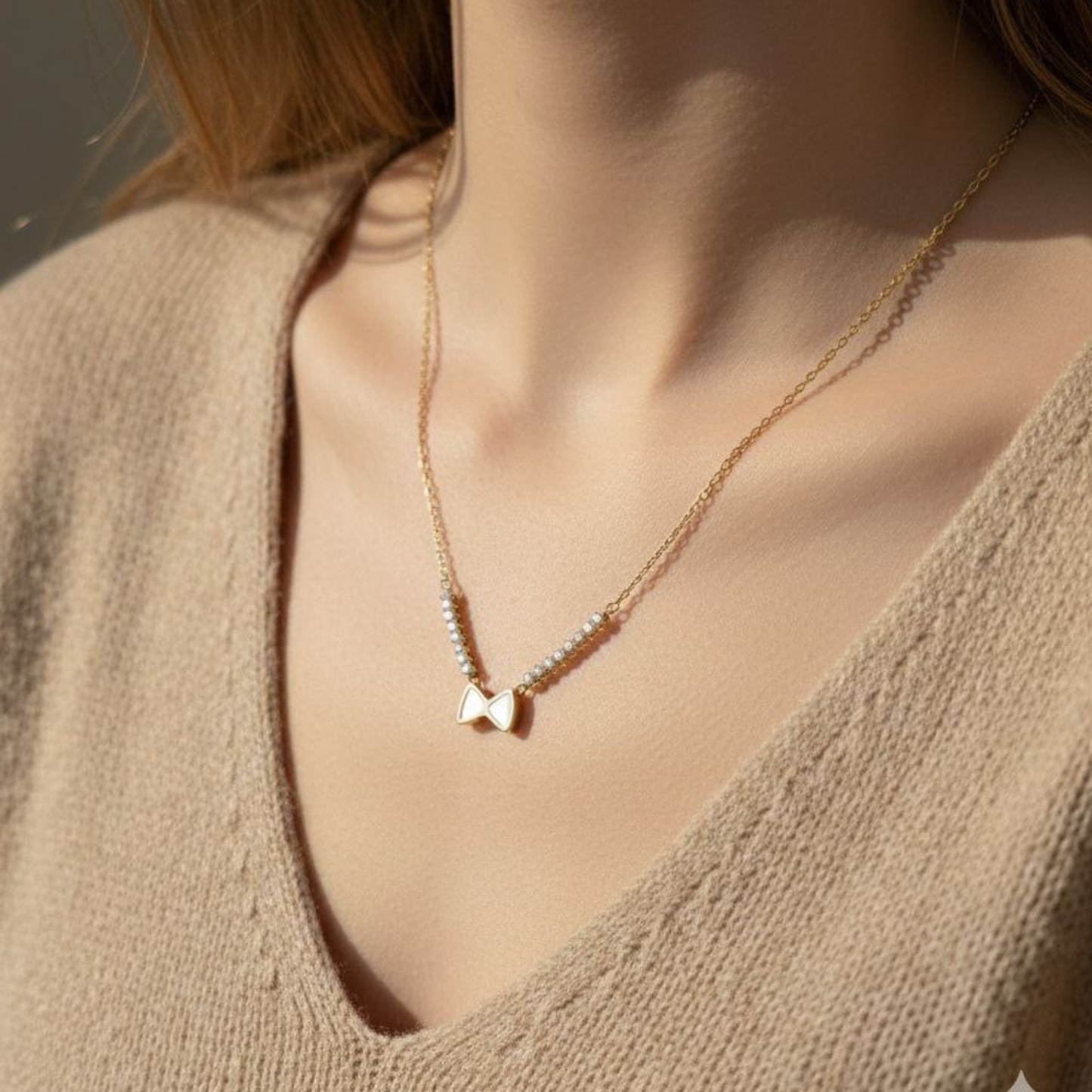 Blush Bow Necklace