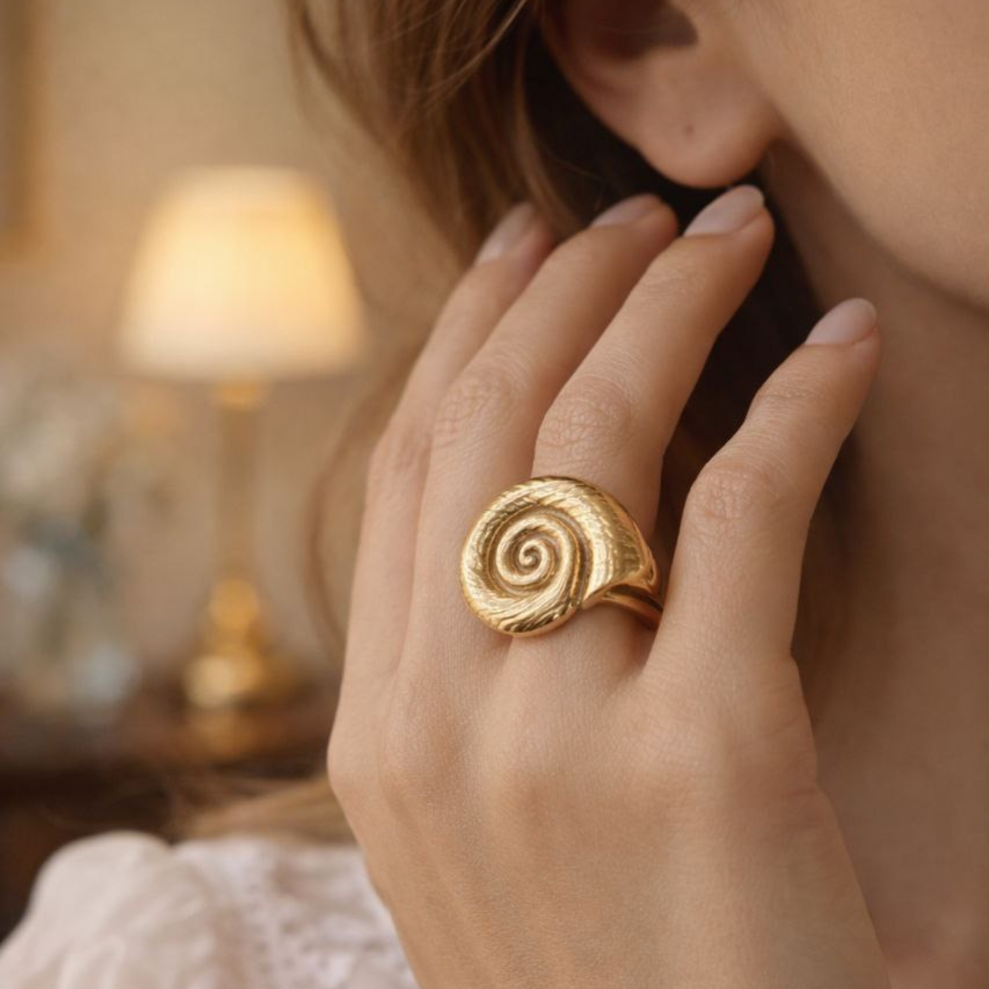 Golden Shell Ring