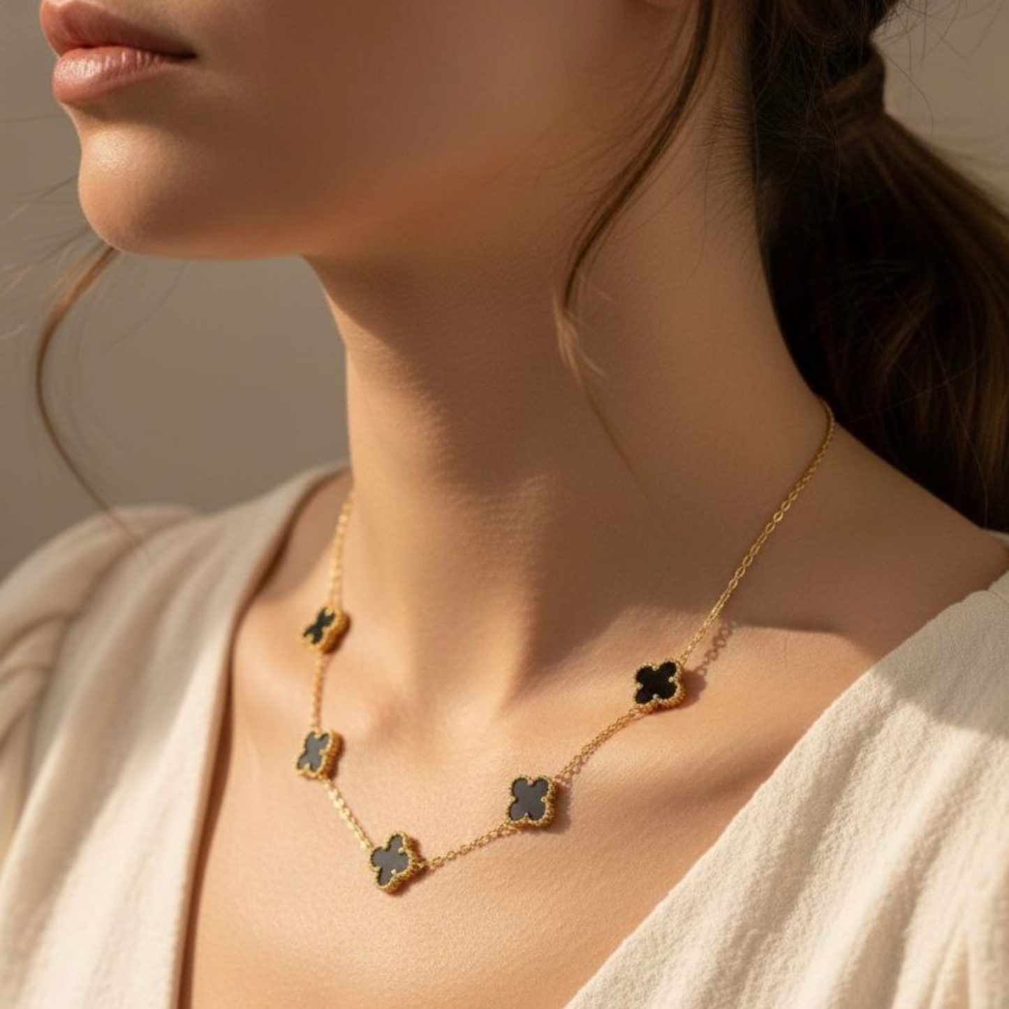 Black Lucky Bloom Necklace