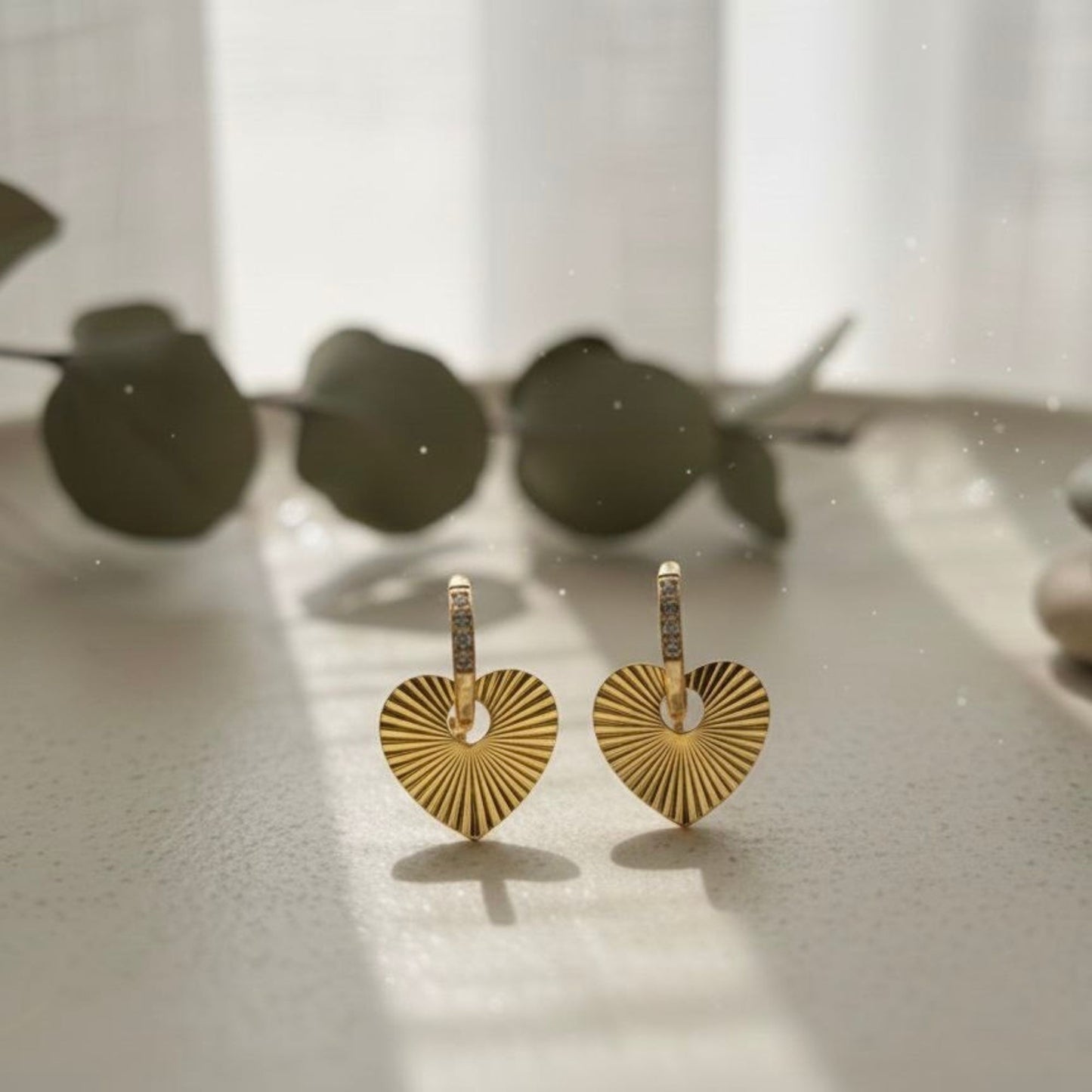 Heart drop earrings