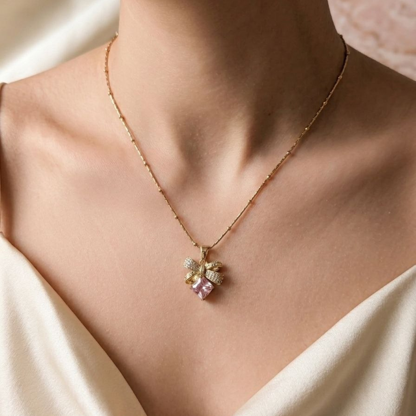 Blush Knot Necklace