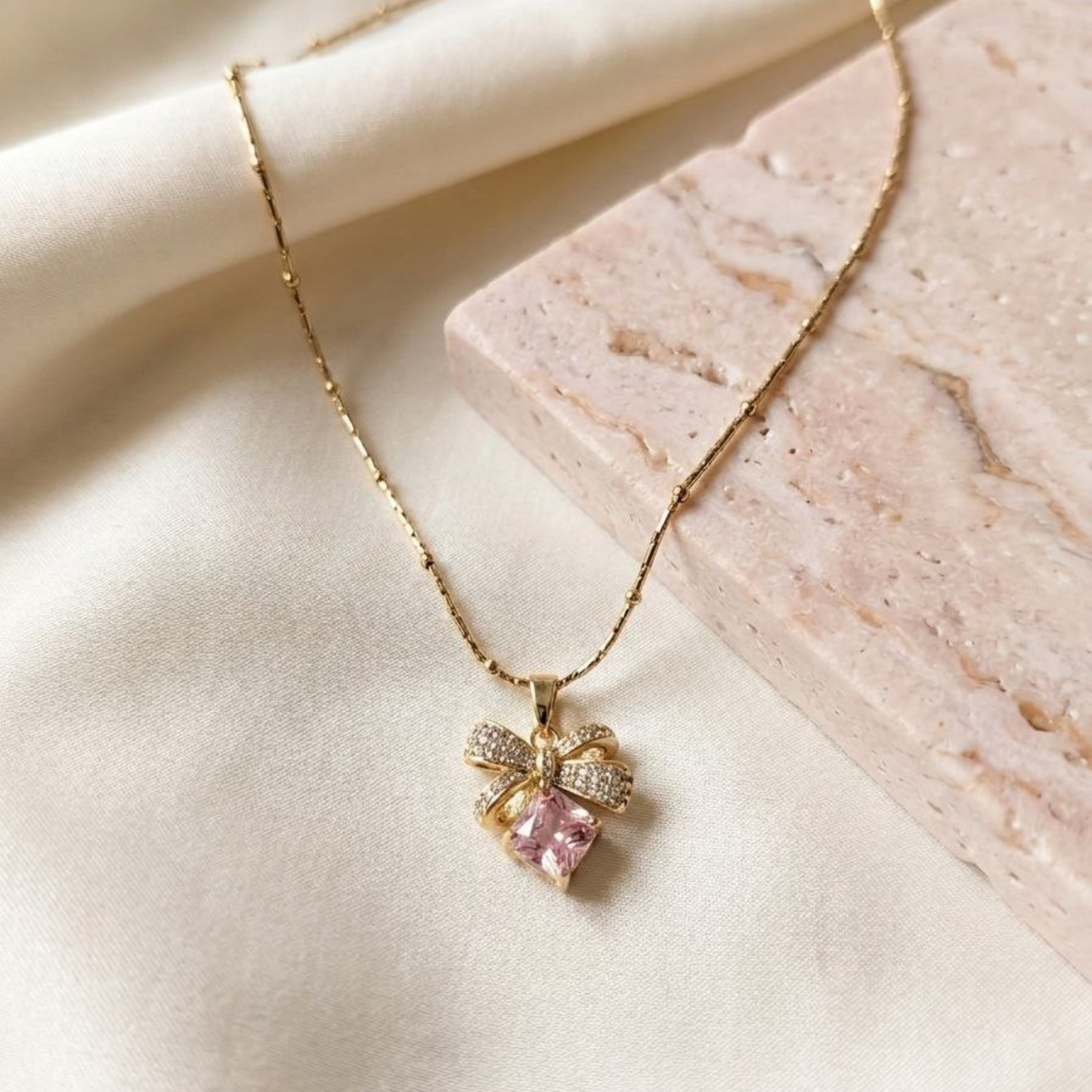 Blush Knot Necklace