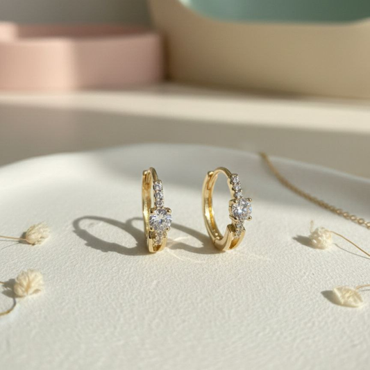 Crystal Bloom Hoops
