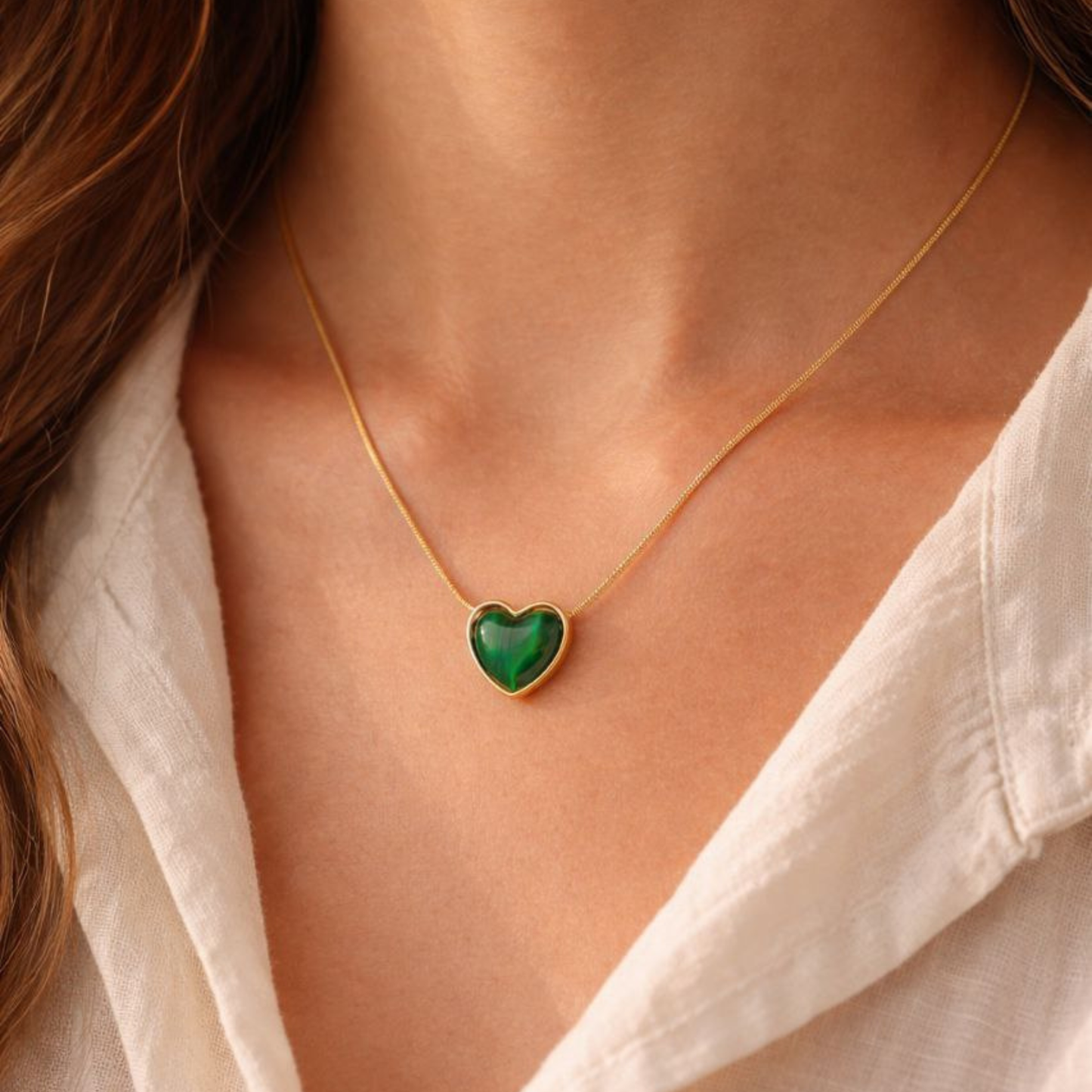 Emerald Muse Heart Necklace